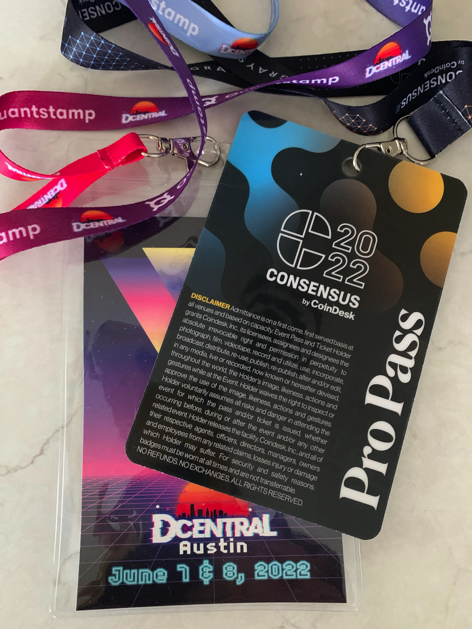 Two passes to conferences. One to the Dcentral conference and one for the Consensus conference, both in Austin, Texas.