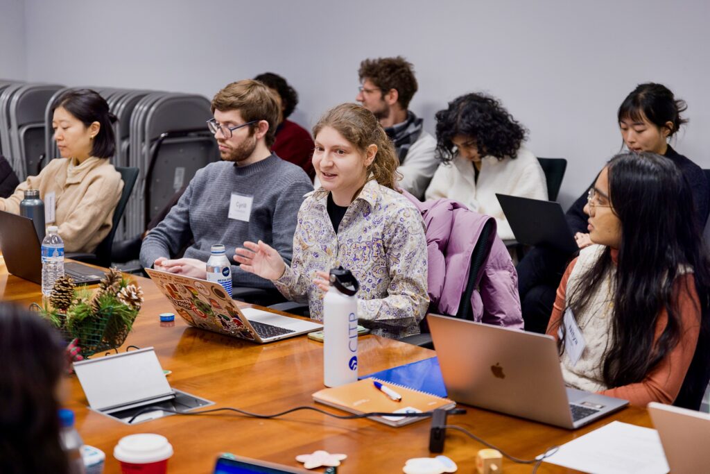 People sitting a table